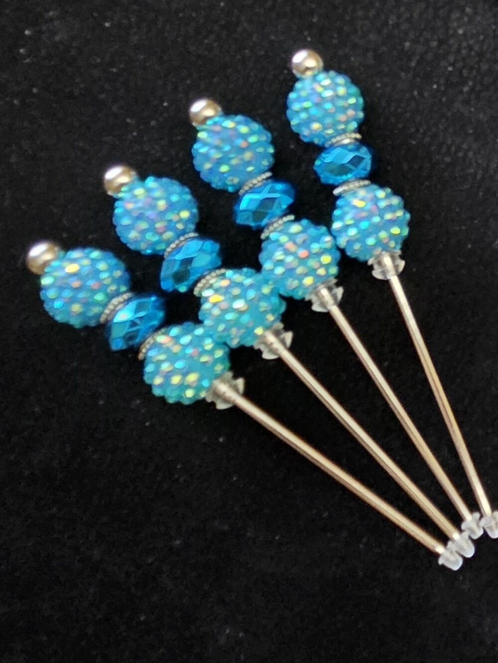 Sparkling Turquoise Beaded Charcuterie Picks